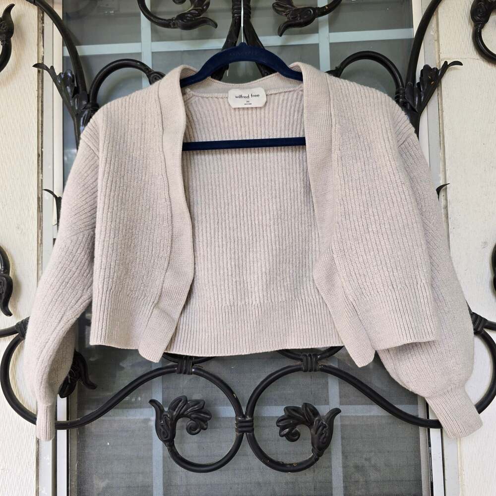 Aritzia Wilfred Free Thais Cropped Open Front Cardigan 2XS Boho Fairy